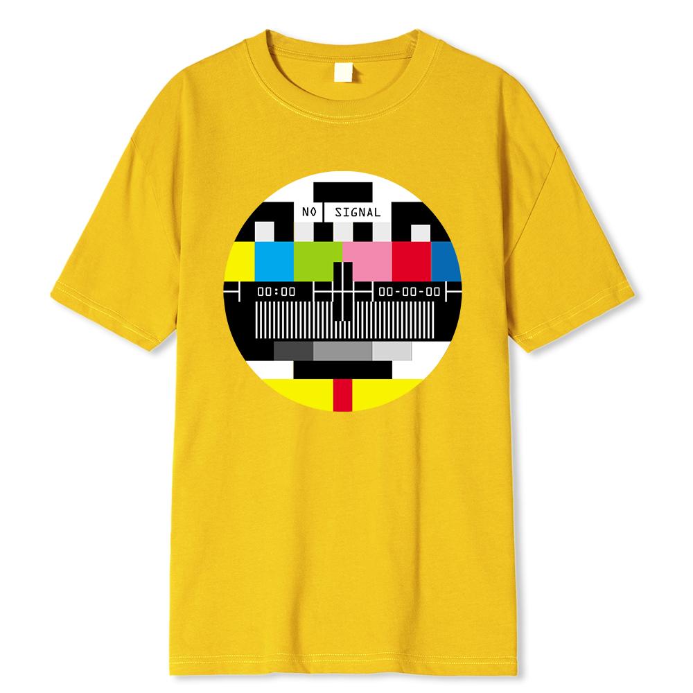 Pánské triko No Signal Tričko Hip-hop Streetwear Topy a trička Novinka Geometrické Krátký rukáv Letní Bavlněné tričko Oversize trička