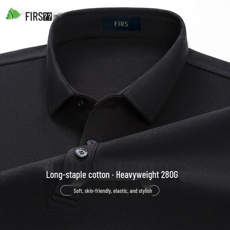 Men's Cotton Blend Long Sleeve Polo T-Shirt