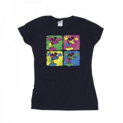 T-shirt de Algodão Mickey Mouse Pop Art Feminina/Senhora