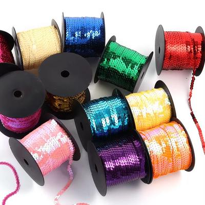 100yards 6mm Loose Round Flat PVC Sequins Paillettes Sewing On Trims for Crafts Cloth Accessory/Bags/Garment Jewelry Decorative