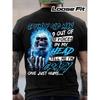 Men's Grumpy Old Skull & Slogan T-Shirt - Oversized Black Gothic Tee with Edgy "Grumpy Old for " Back Print, Loose Fit Streetwear, Heavy Metal Style