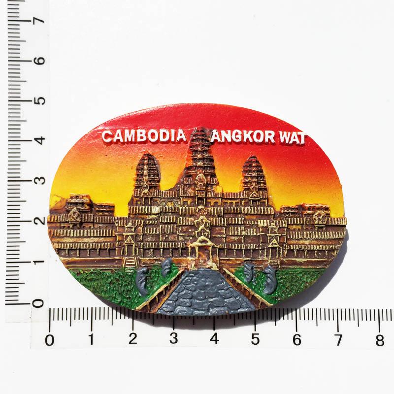 Cambodia Travelling Fridge Magnetic Stickers Angkor Wat Tourist Souvenirs Fridge Magnets Home Decor Message Board Stickers