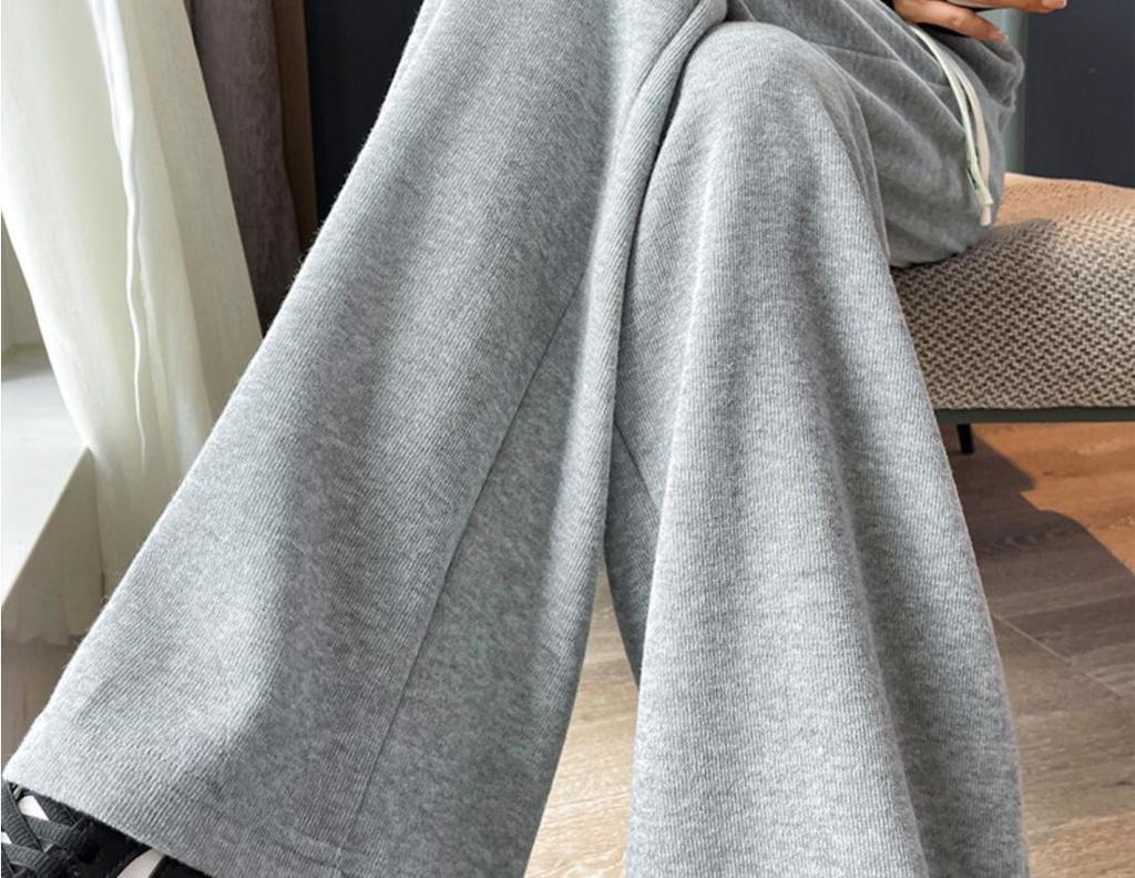 145cm Petite Women's Autumn 2025 Drawstring Wide-Leg Straight Pants - Loose, Slimming Fit