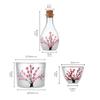 Elegant Japanese Flower Glass Sake Bottle Set Includes 1 Carafe And 4 Matching Cups with 1 Tank For Traditional Drinking
