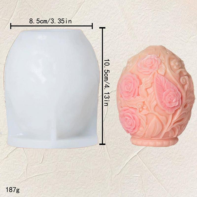 Easter Rose Relief Candle Silicone Mold DIY Jesus Cross Egg Shaped Aromatherapy Wax Resin Mold Chocolate Baking Tool Decor Gifts