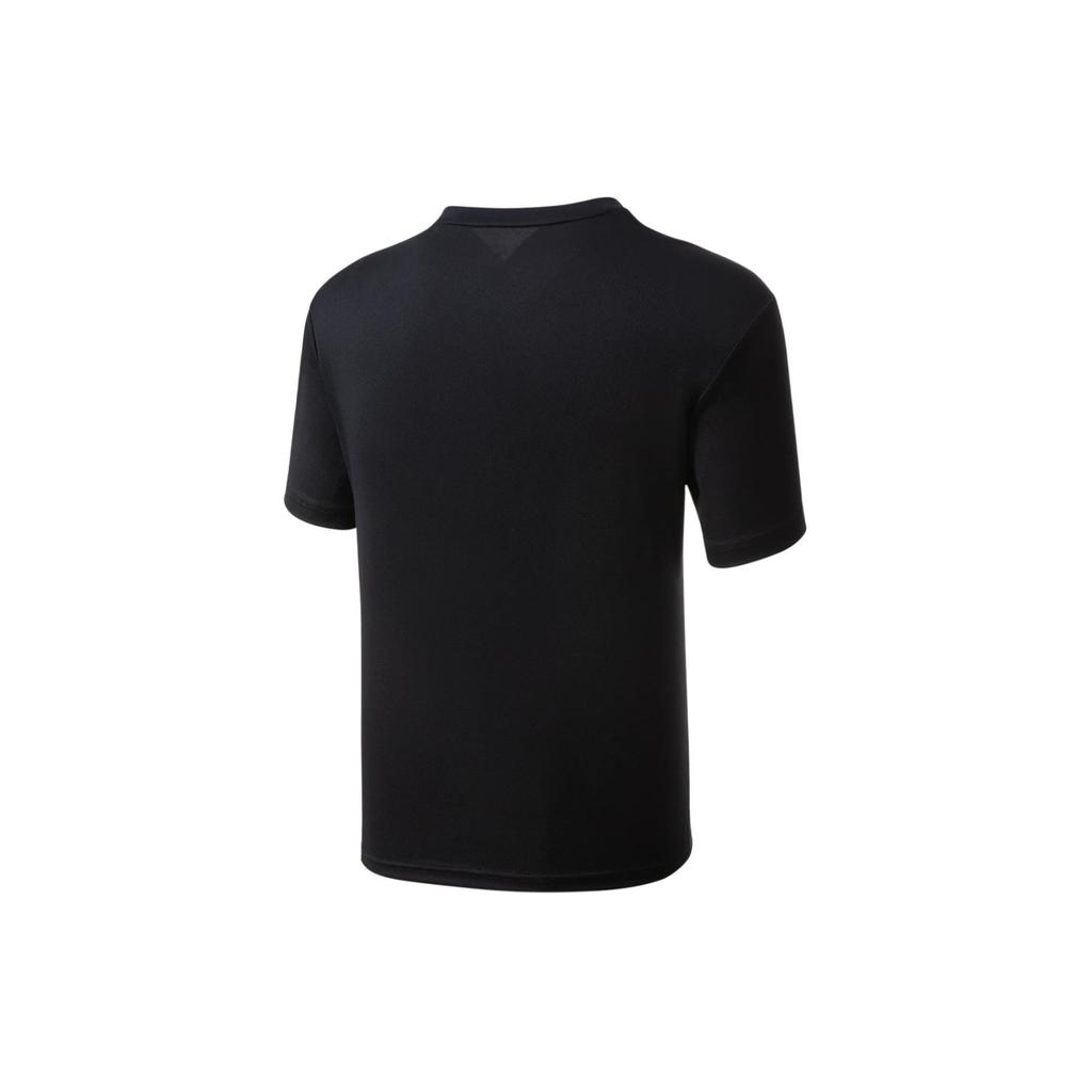 Li Ning T Shirts Unisex Black Crew Neck Moderate Straight Fit AHSU469-1