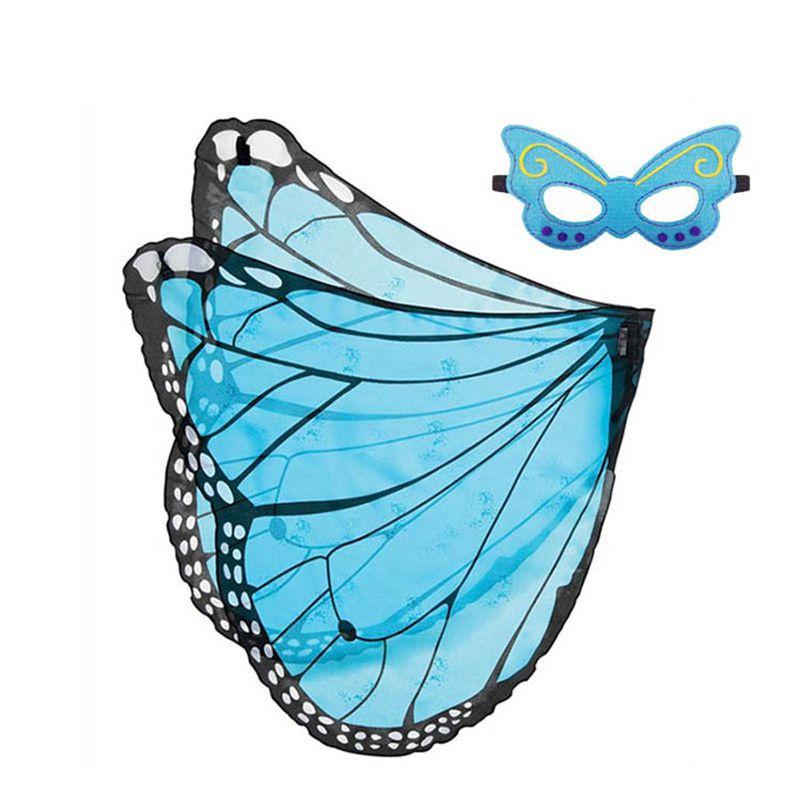 Halloween Childrens Butterfly Wings Cape Cloak With Mask Elf Dress Up Costume