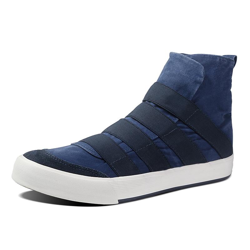 

Модные молодежные подростковые ботильоны Холщовые кроссовки с высоким верхом Уличная повседневная обувь для ходьбы Мужские короткие базовые ботинки Новинка тренда Botas 39 синий