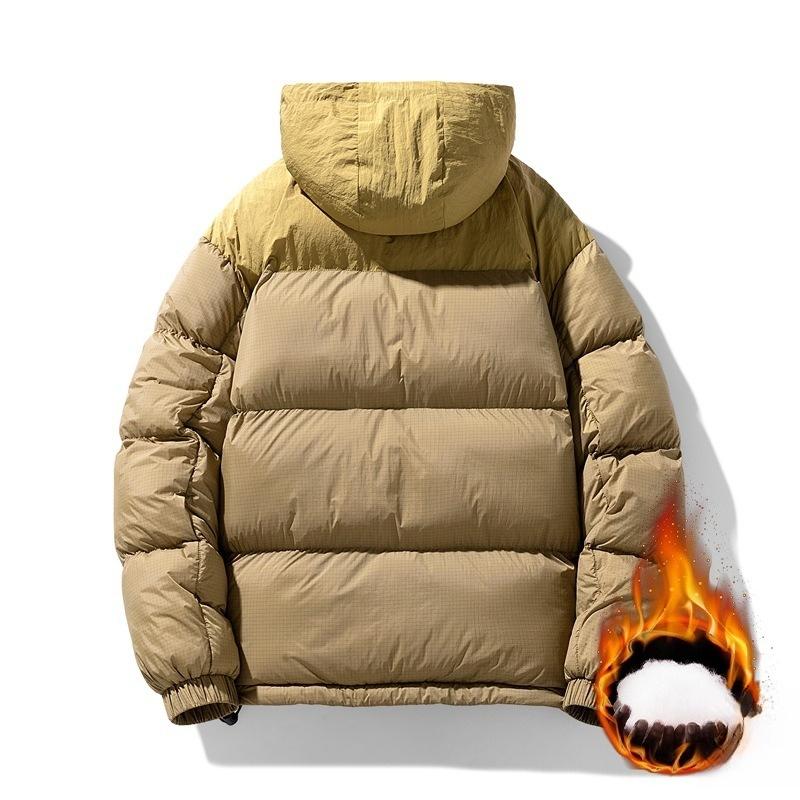 Cotton Jacket Men's Models Winter Casual Trend Thickened Cotton Jacket Hooded Splicing Bread Clothing Jacket Men Fashion Casual Jacket