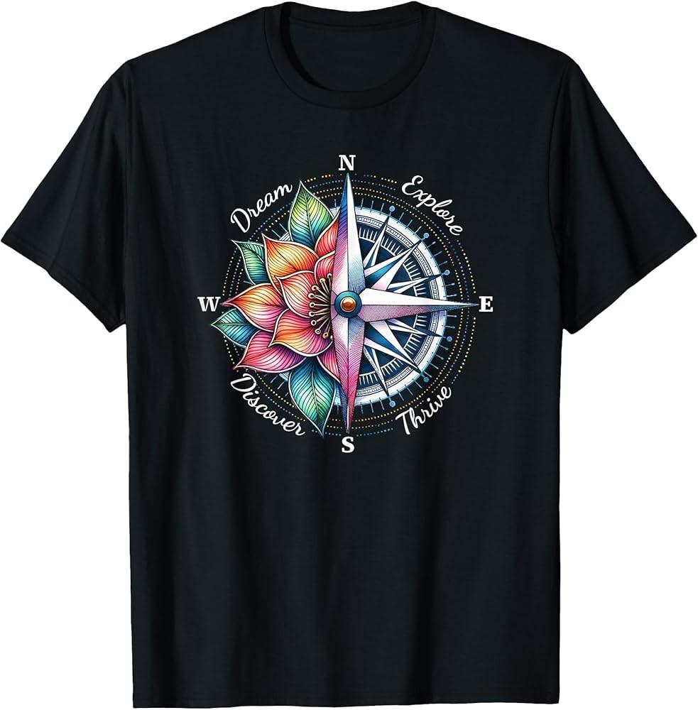 Traveler Compass Dream Explore Discover Thrive Adventure T-Shirt Unisex T-Shirt L