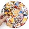 50-Pack Cute Chubby Animal Eating Food Doodle Stickers for Phone Case Decoration