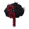 Black Rose Bouquet Dark Romance Artificial Flower Arrangement for Gothic Wedding Halloween Bridal Decorations