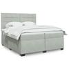 VidaXL Slatted Bed Base and Mattress Light Grey 200x200cm Velvet 3291002