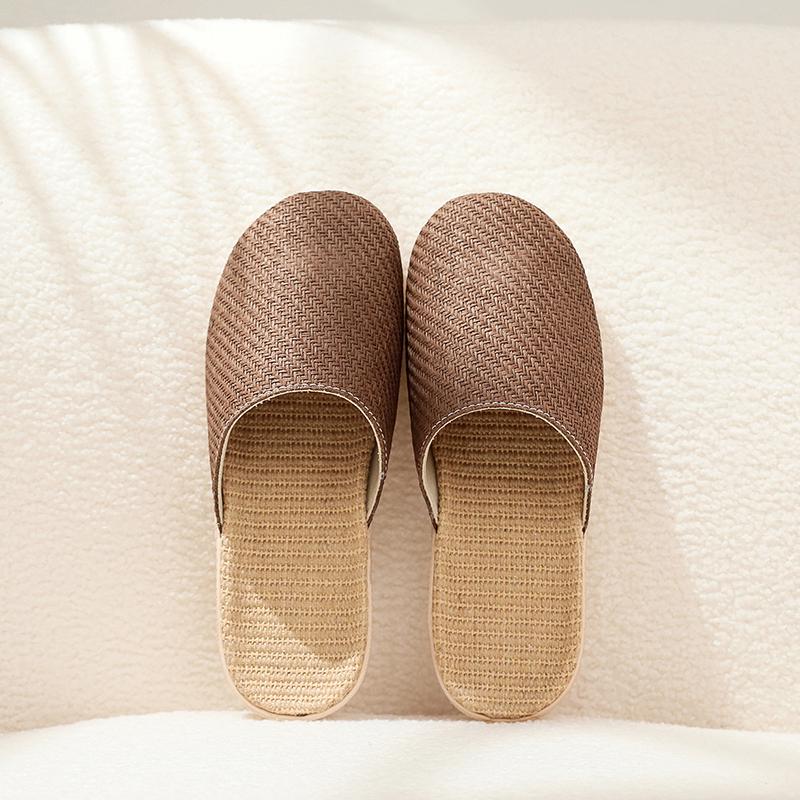 Four Seasons Unisex Breathable Linen Slippers - Sweat-Absorbent, Odorless, Silent On Wood Floors
