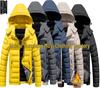 2024 Men's Winter Cotton Jacket: Youth Fashion Print, Warm Stand-up Collar