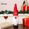 Xmas Elk Snowflake Striped Decor Christmas Gnome Wine Bottle Covers, Knitted Faceless Toppers, Santa Reindeer Holiday Table Dresser Elf Sleeves,
