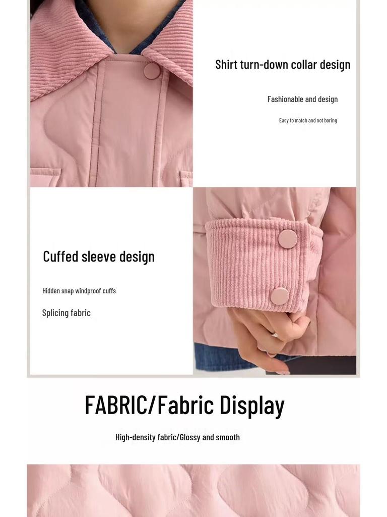 Women's Shirt Collar Short Duck Down Jacket