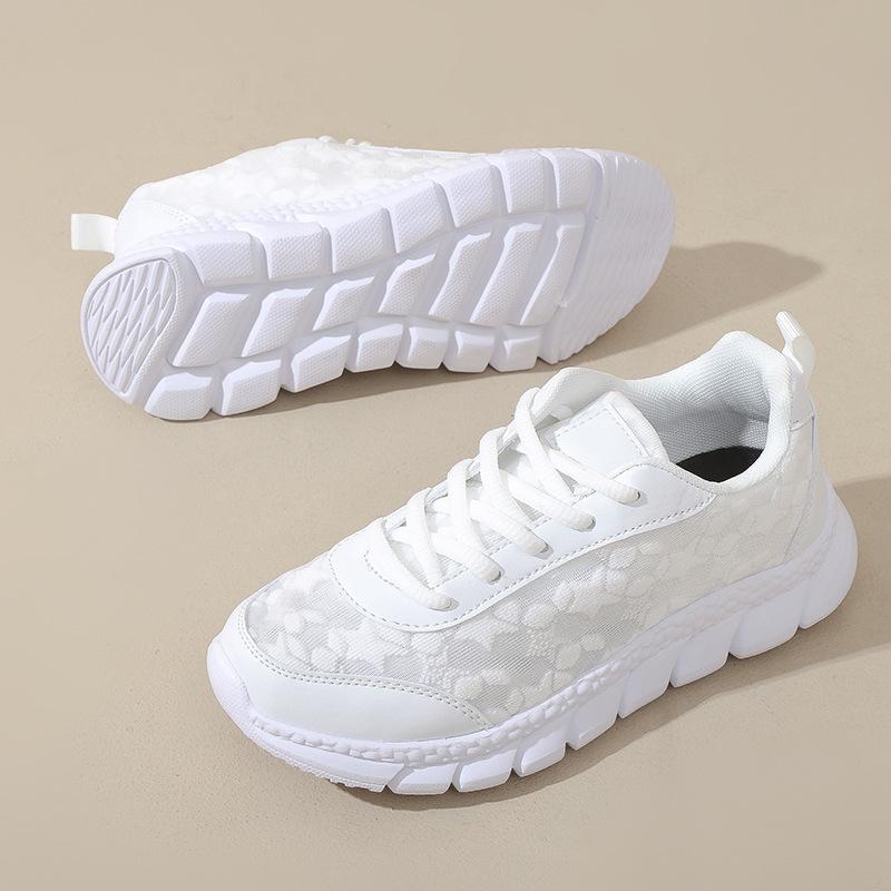 Little White Shoes Fashion Versatile Breathable One-Pedal Lightweight Breathable Casual Shoes Fish Silk Mesh