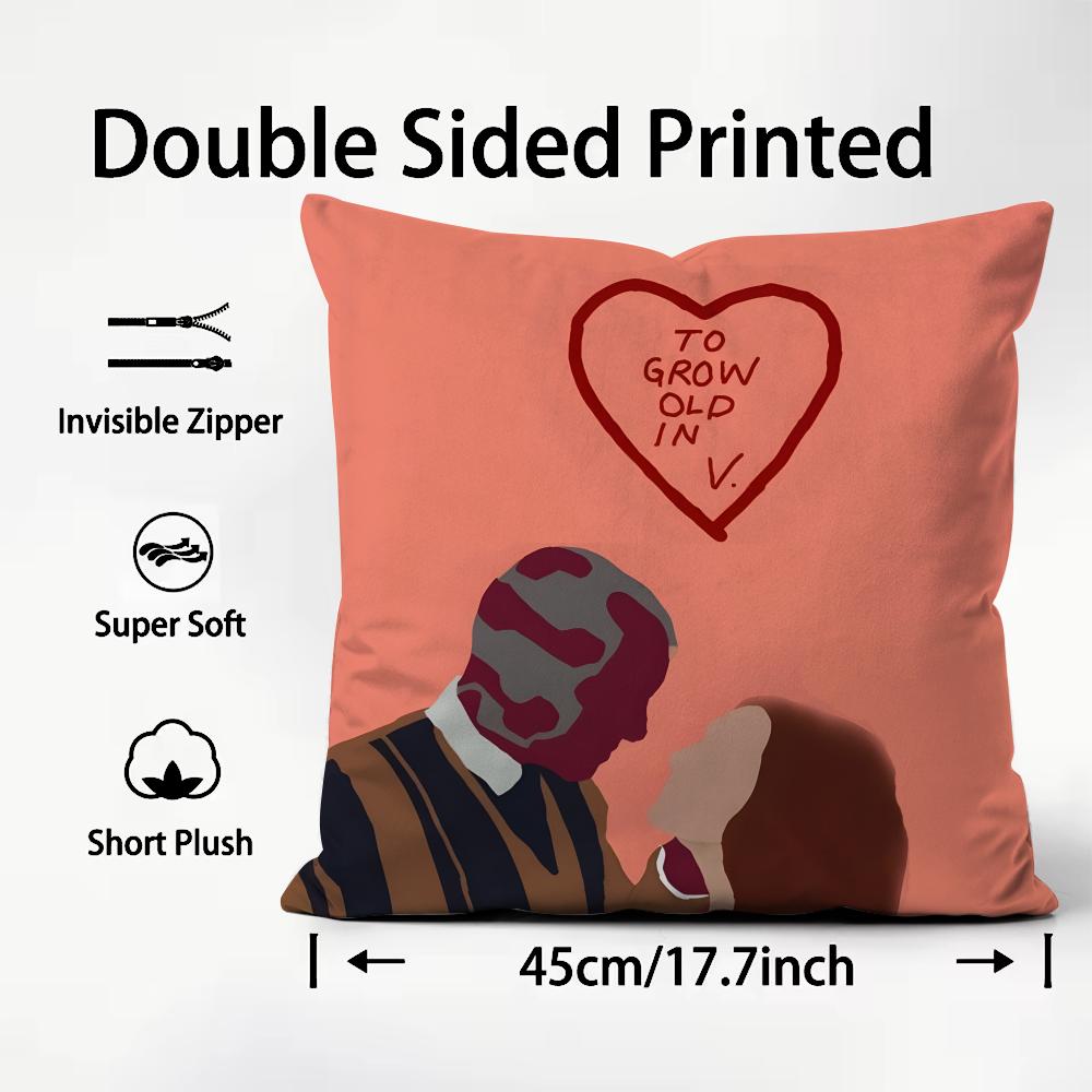 

To Grow Old In WandaVision Cushion Cover Plush Fabric Soft DoubleSided Printed Sofa Warm Winter Home Child Gift Pillow Case 30x30cm