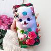 For Infinix Hot 8 Phone Case Hot 8 Lite Hot8 X650 X650C X650B X650D Elegant Floral Cat Pattern Black Silicone Soft TPU Cases