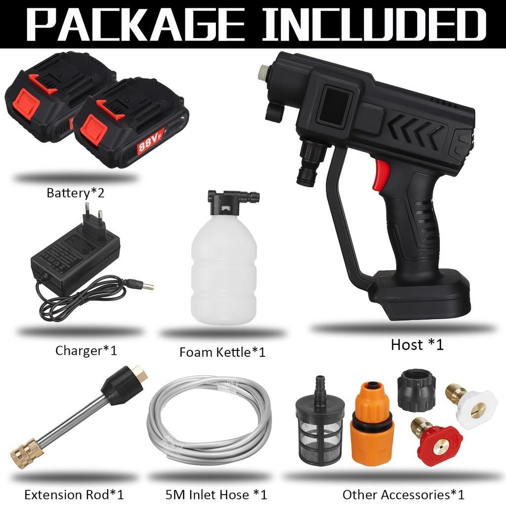 1500W 60 Bar Cordless High Pressure Car Washer Rechargeable Car Electric Water Gun Foam Machine for Makita 18V Battery