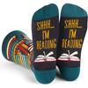 1 Pair Men'S Mid-Calf Socks | "Shh! I'm Reading" Trendy Fashion Creative High-Aesthetic, Breathable Comfortable Moisture-Wicking Socks for Spring