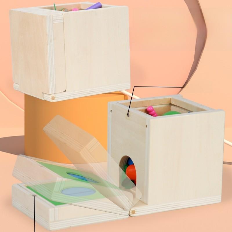 Wooden Montessori Sixinone Coin Box With Color Matching For Kids Educational Toy