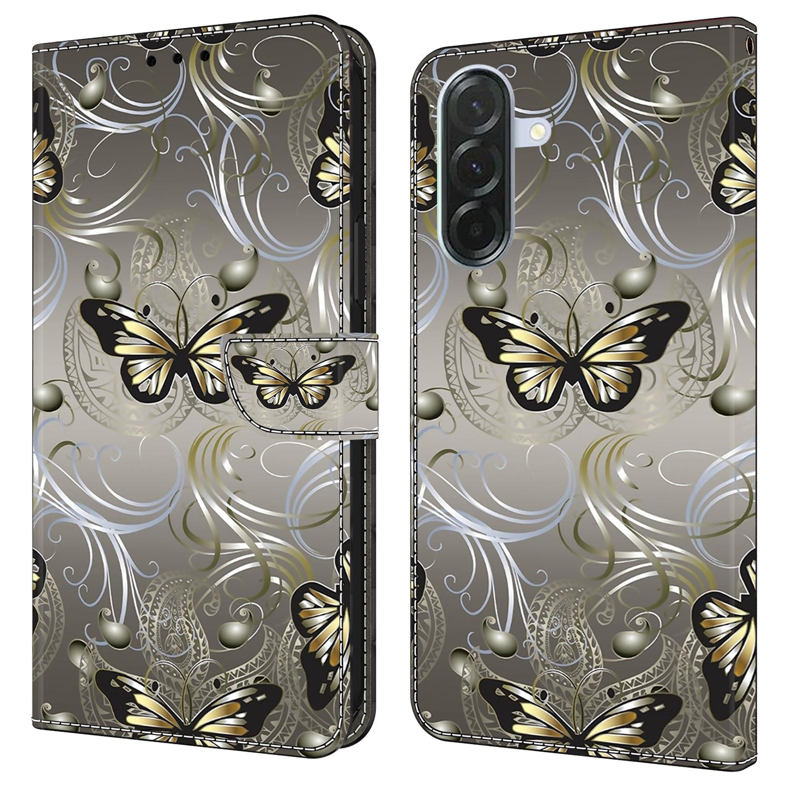 

For Samsung Galaxy A36 5G Case Wallet Stand Pattern Printing PU Leather Flip Phone Cover Lace Butterfly
