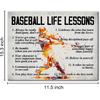 Hijie Baseball Poster Canvas Wall Art for Home Decor, Motivational Life Lessons Print Painting, Gifts for Men 12x15 Inch