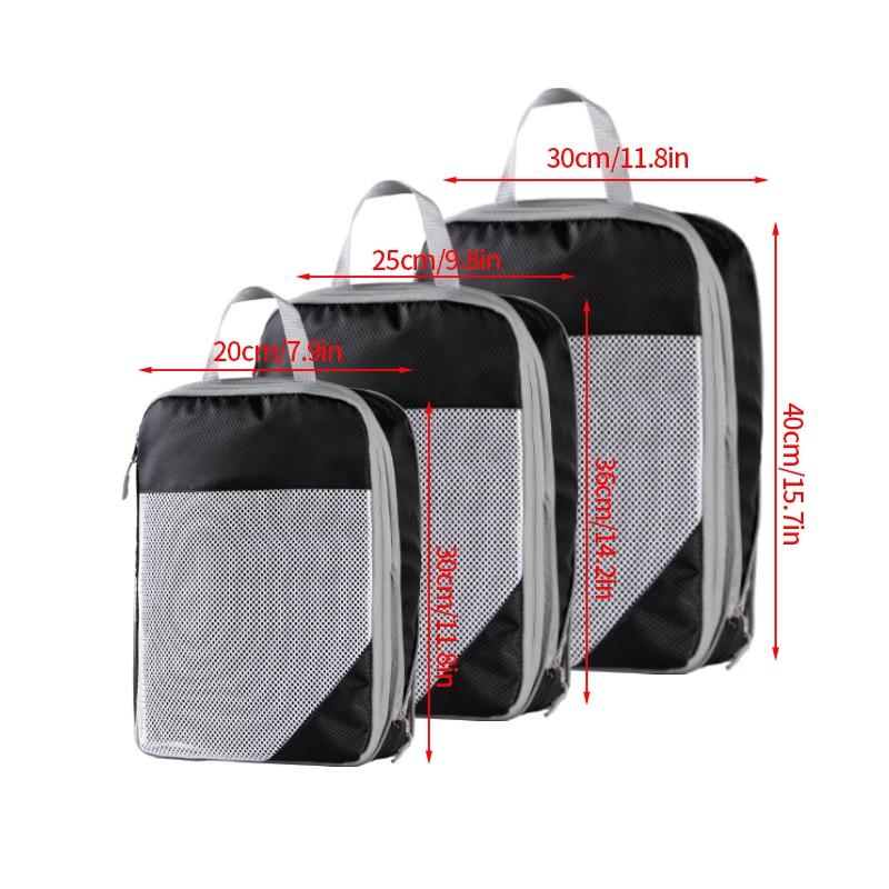 3pcs/set Compression Packing Cubes for Suitcases Travel Accessories Expandable Packing Organizers Lightweight Travel Organizer