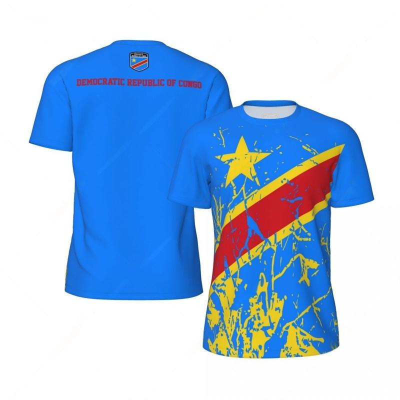 Democratic Republic the Congo 3D Print Sport Quick-dry Breatha Men's T-Shirt Outdoor Street Team Training Parent-child Clothing
