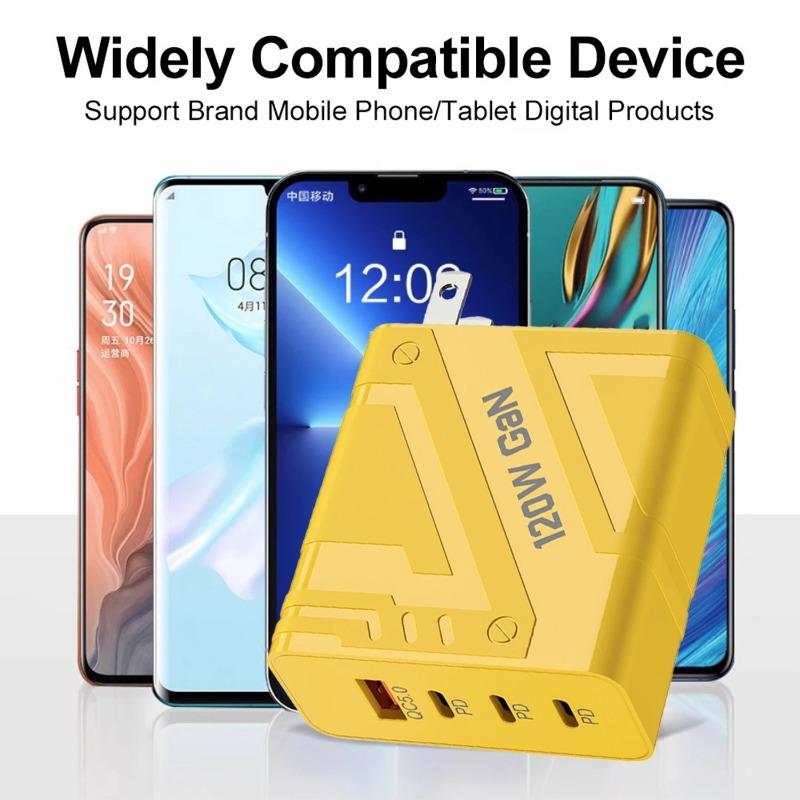 120 W Schnellladeadapter Typ C Quick Charge 3.0 PD USB-Ladegerät für iPhone 16 15 Xiaomi Samsung EU/US-Stecker Telefon-Wandadapter