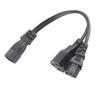 C14 Male to C13 Nema 5‑15R Female Y Splitter Power Cord 1 in 2 Out 10A 250V Waterproof Power Extension Adapter Cable