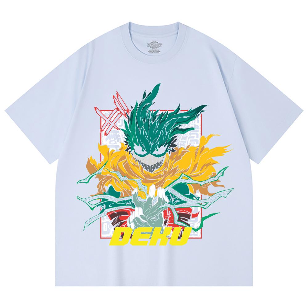230 Gsm 100% Cotton My Hero Academia V23 Deku Print Unisex Heavy Cotton T Shirt