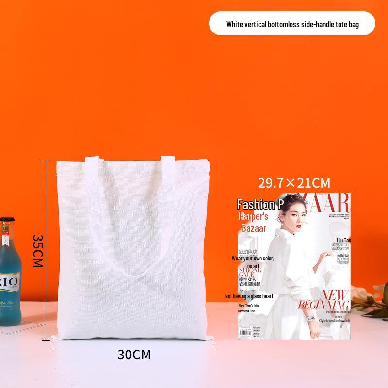 High-End Custom Logo Canvas Tote Bag - White, Blank, Personalized Printing