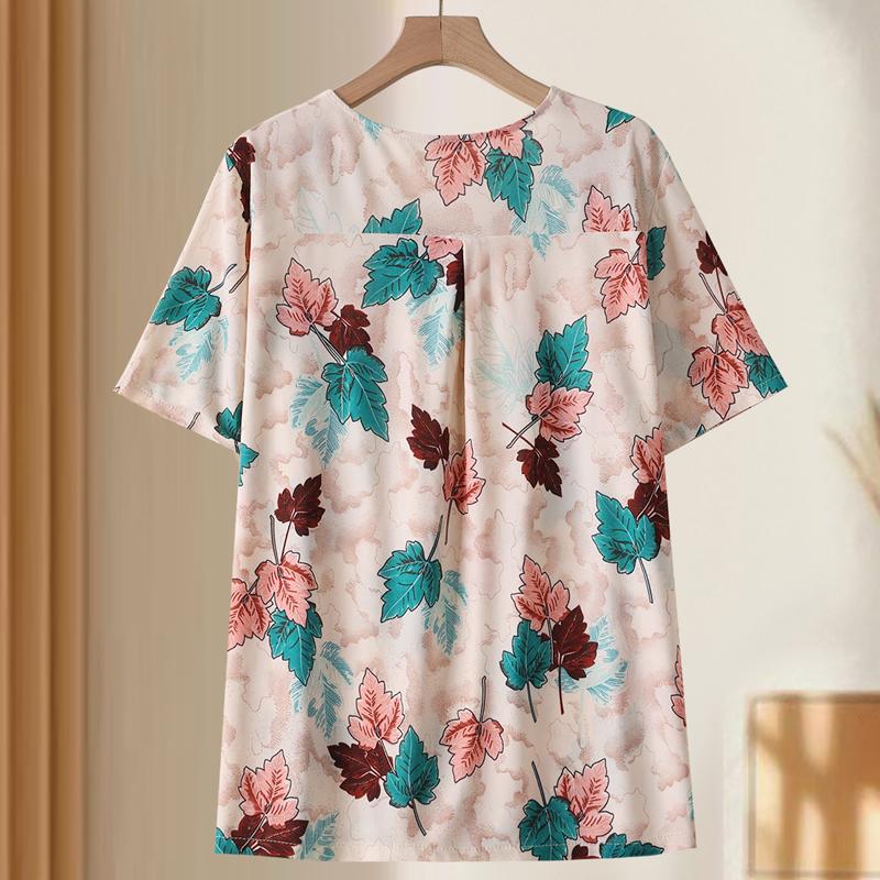 Plus Size 4XL-8XL Elegant Blouses for Women Tops Casual Loose Short Sleeve Female Shirt Summer Vintage Clothes