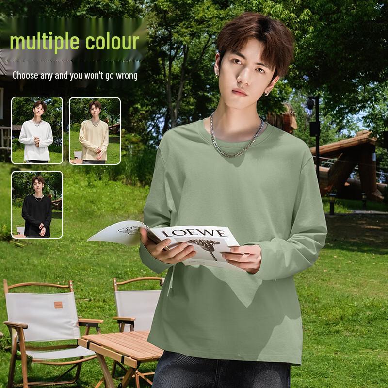 Baleno Herren Langarm-T-Shirt aus reiner Baumwolle