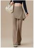 Women's Plus Size High Waist Shark Two-Piece Look Flare Pants - Spring/Autumn Fitness & Pilates Style