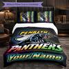 Set Biancheria da Letto Personalizzato Penrith Panthers con Testo Nome, 1 Copripiumino & 2 Federe Regalo Personalizzato per Camera da Letto