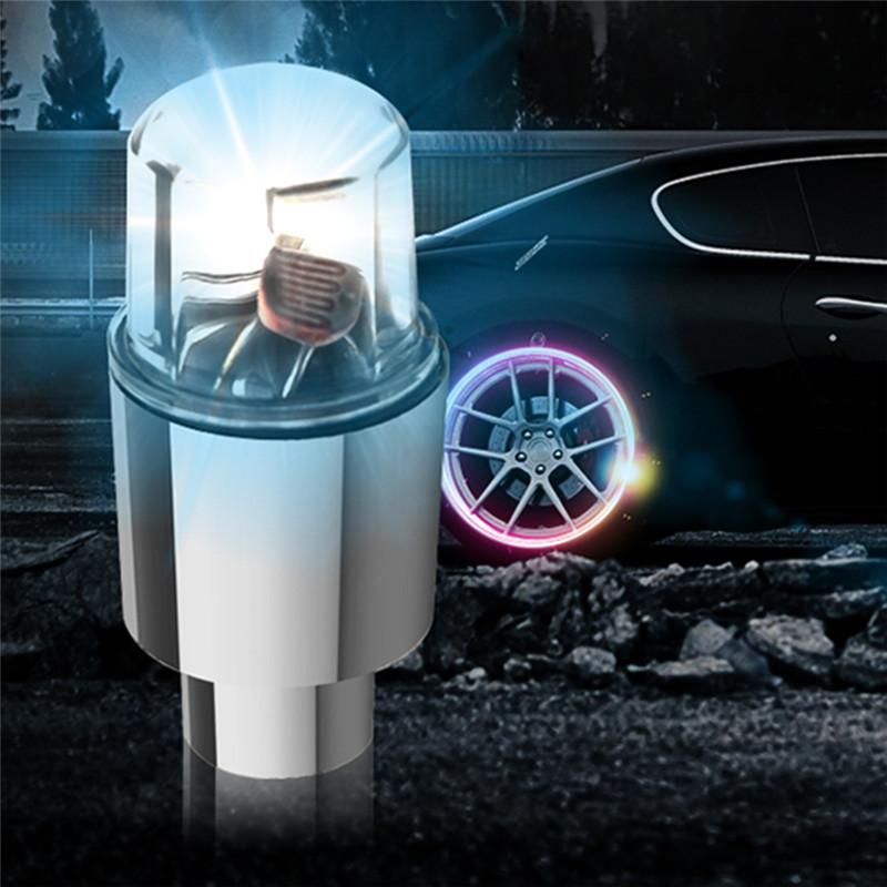 2 ks Kolo, auto, motocykl, pneumatika, ventilek pneumatiky, blikající LED světlo, paprsková lampa
