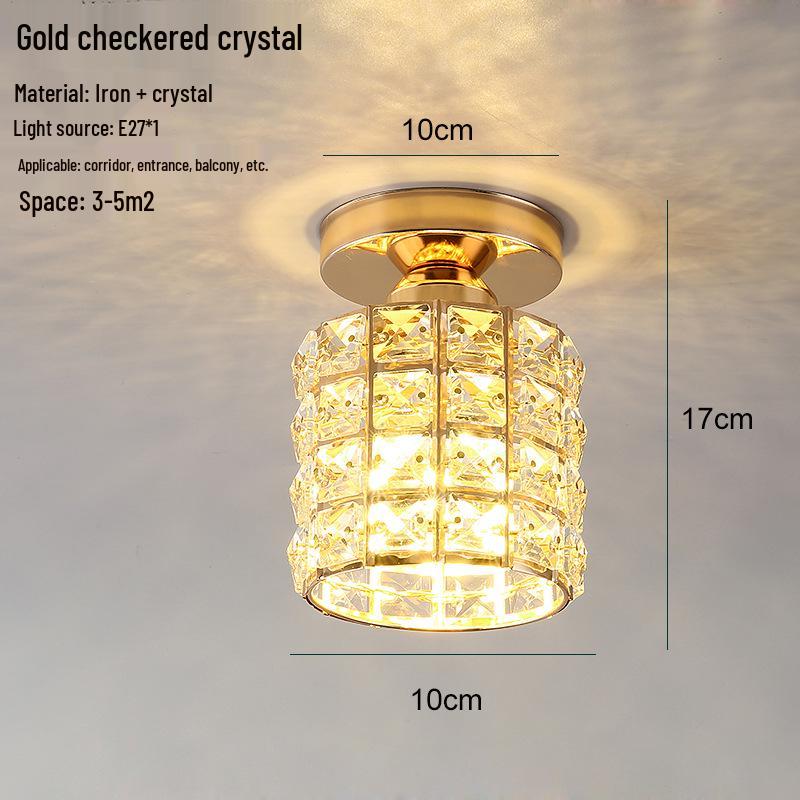 Nordic Minimalist Crystal Ceiling Light for Entrance, Foyer, or Balcony