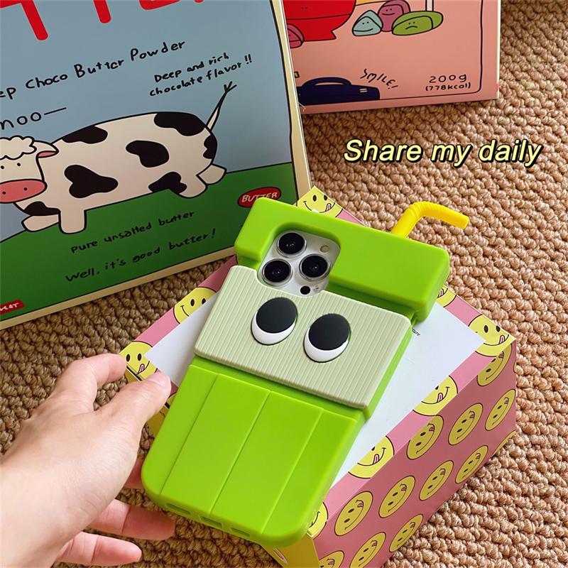 Japan Cute 3d Cartoon Kiwi Drink Silicone Phone Case For Iphone 13 12 11 Pro Xs Max X Xr 7 8 Plus Se3 Protective Soft Back Cover