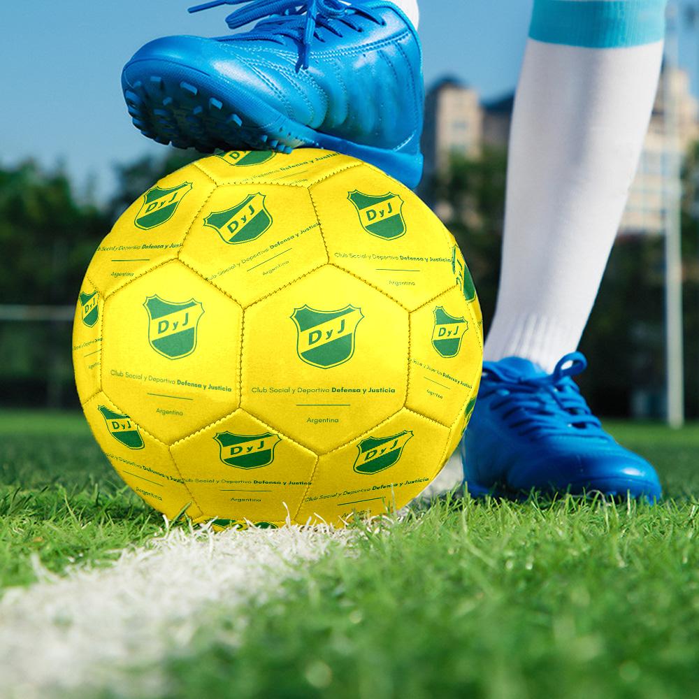 Defensa y Justicia Indoor Soccer Ball Size 5 Colorful All Ages Machine Stitched PVC Competition Ready Durable High-Bounce