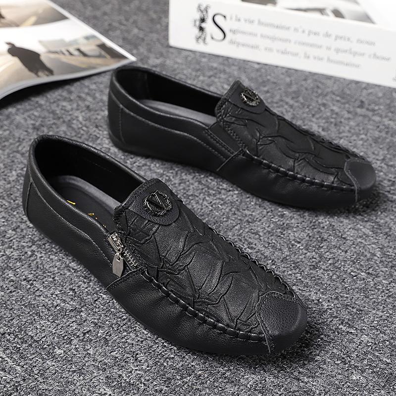 Fashion Autumn Men Casual Shoes Leather Mens Loafers Shoes Zapatos Breathable Driving Shoes Slip On Boat Shoes Mocassin Homme