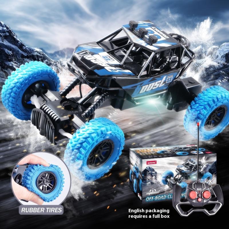 New Remote Control Off-Road Climbing Car With Colorful Flashing Lights Rubber Wheels Rc Rechargeable Toy For Boys Kids Gift