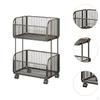 Cart Metal Wire Baskets with Wheels Iron Multipurpose Kitchen Fruit Basket Stand for Snacks Potatoes