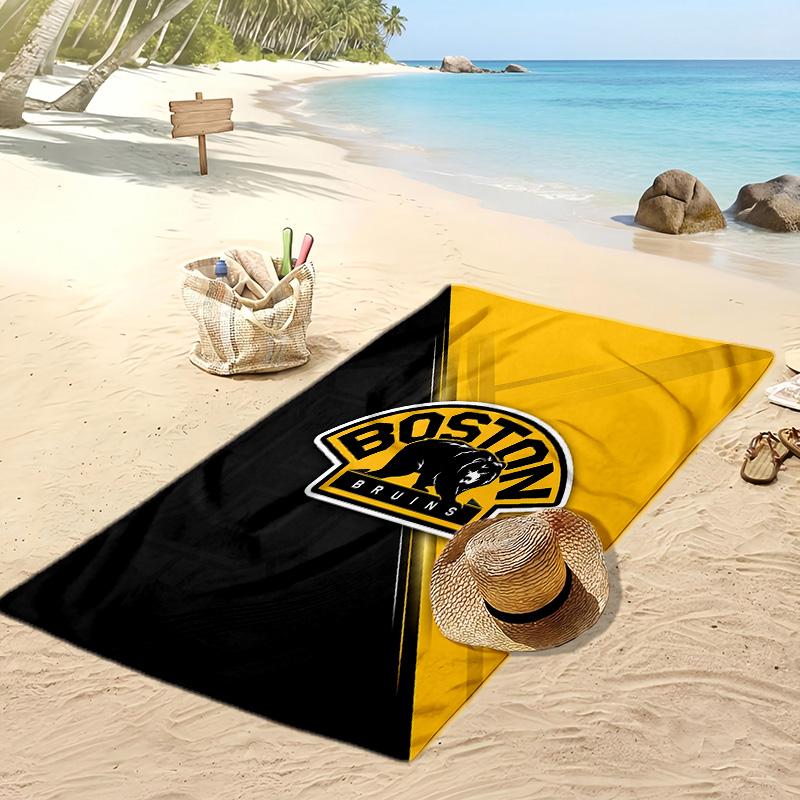 Boston Bruins Print Beach Towel Soft Portable Quick?dry Towel For Pool Summer Vacation Outdoor Sport