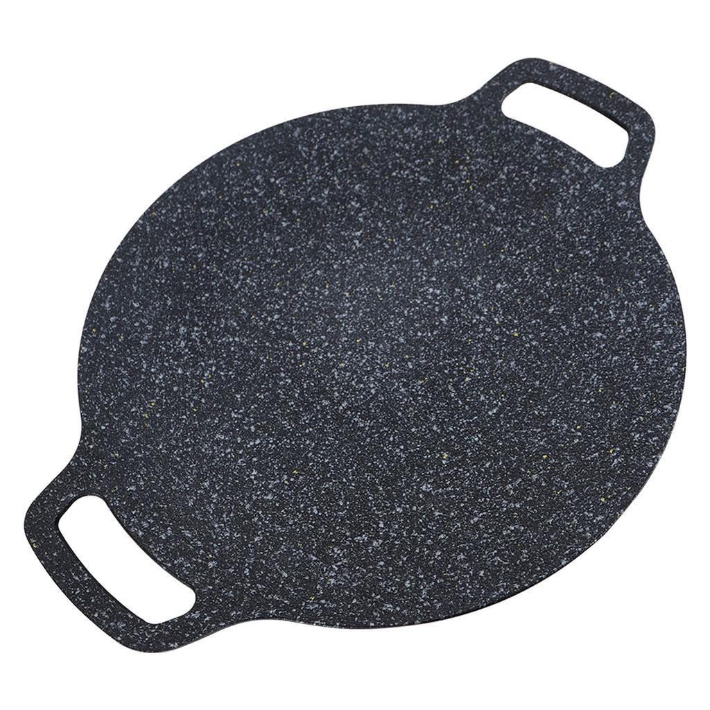 Padella Rotonda per Barbecue Coreano Antiaderente in Alluminio Piastra Grill con Guanto Antiscottatura e Pinza per Alimenti 38cm