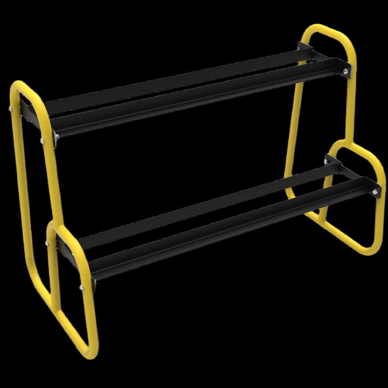 WEZHO Double-Layer Dumbbell & Kettlebell Storage Rack