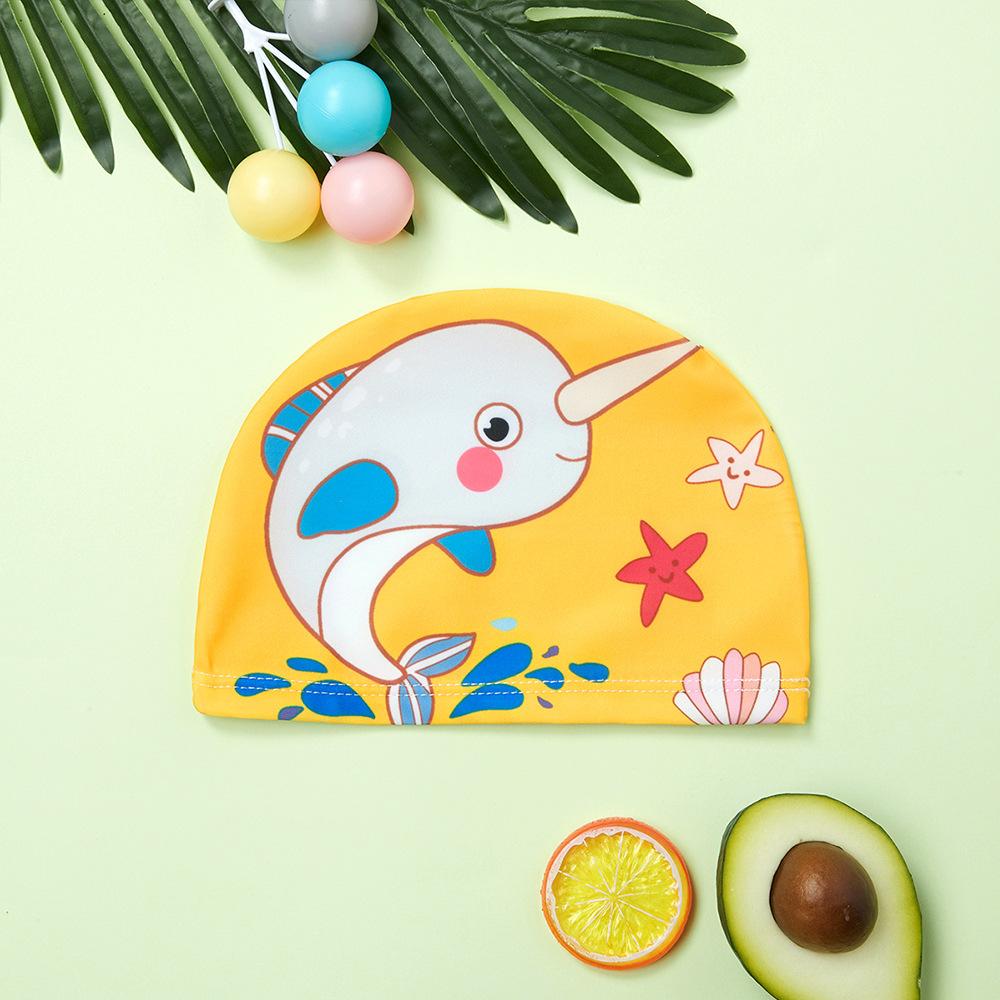 Kids Swim Cap Cartoon Pattern High Elastic Ear Protection Breathable for Pool Swimming Boys Girls Comfort Fit
